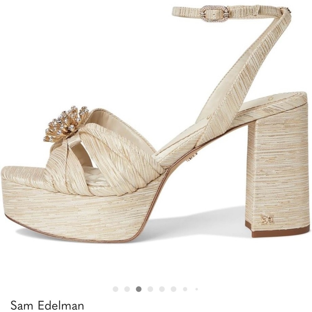 Sam Edelman Women's Tan Embellished Heels - Picture 2 of 4